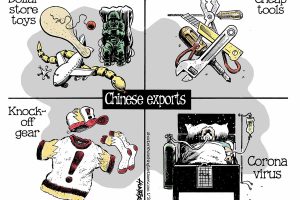 Chinese exports (Illustration by Alexander Hunter for The Washington Times)